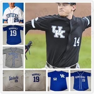 Benutzerdefinierte NCAA Kentucky Wildcats Baseball genäht Herren Damen Jugend Jersey 47 Kyle Music 26 Justin Olson Blank Jerseys