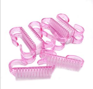 1pc Spazzole per unghie per la pulizia delle unghie Plastica Rosa Viola Strumenti puliti File Rimuovi polvere Spazzola per pedicure per manicure