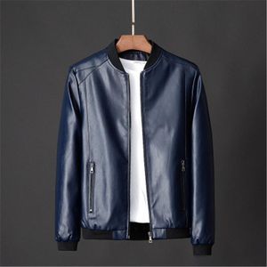 Men Genuine Leather Jacket Zipper Pockets Fashion Designer Autumn Slim Short Male Moto Cow Leather Jacket Biker Teenage Boys Coats Clothing