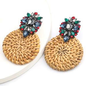 Vintage Simple Rattan Weave Dangle Earrings Women's Elegant Charm Jewelry Accessories Fashion Earrings