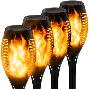 96 LED Solar Flame Lamp Outdoor Torch Lights Safety Waterproof Light Flicker Lights for Garden Decoration Automatic On Dusk