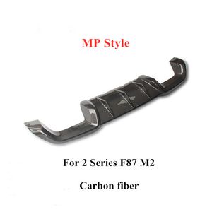 MP / V Stil Vücut Kitleri Gerçek Karbon Fiber Parlak Siyah Oto Araba Araba Arka Dudak için 2 Serisi F87 M2 Tampon Difüzör