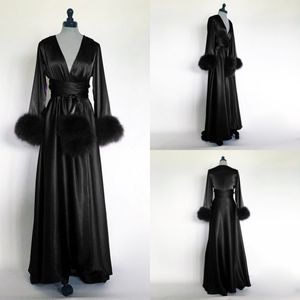 Preto Mulheres Pijamas roupão camisola nupcial Robe Vestidos petites Plus Size 2 4 6 8 10 12 14 16 18 20 22 24