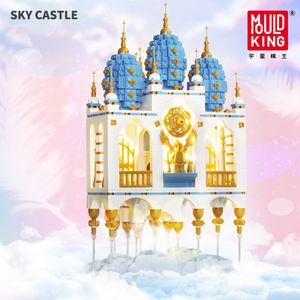 Kalıp Kral MOC 16015 Streetview Yüzer Sky Kalesi Ev Fantasy Kale Modeli Yapı Taşları Ile Tuğla Çocuk Oyuncakları