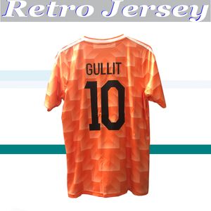 1988 HOLLAND RETRO VINTAGE GULLIT VAN BASTEN 태국 품질 88 축구 유니폼 유니폼 축구 유니폼 셔츠 자수 camiseta futbol