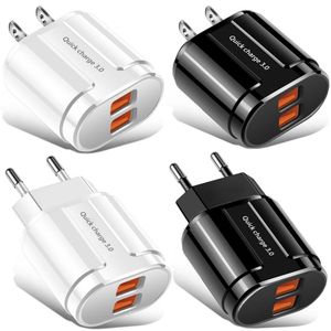 Podwójne porty 5 V 3.1A UE US Wall Charger Plug 1USB QC3.0 Adapter ładowarki dla Samsung S8 S9 S10 iPhone 12 13 14 15 PC PC PC PC