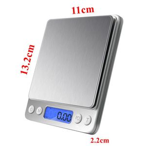 2 sztuk Wagi kuchenne Biżuteria Precision Scales Wagi wagi 500g x 0,01g 1000g x 0,1g Cyfrowa Skala Kieszonkowa Biżuteria