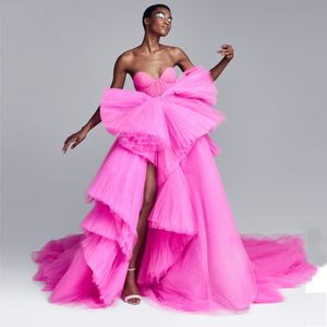 2020 Yeni Varış Fuschia Sevgiliye Balo Gelinlik Modelleri Katmanlı Ruffles Abiye vestidos de fiesta Custom Made