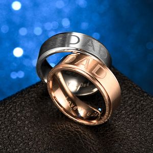 Stainless Steel LOVE YOU DAD Ring Band Carving Letter Fashion's Day Gift for men Fashion Jewelry