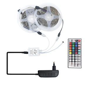 10M 5050 SMD 30LEDs RGB LED Strip Light+44key 2 port 12A Remote Controller+12V 3A Power Supply DIY Color Options Tape Lights