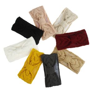 Kadınlar Örme Bantlar Tığ Headwrap Turban Spor Kalınlaşmak Hairband Moda Kafa Bandı Kış Kulak Isıtıcı Saç Aksesuarları M2318