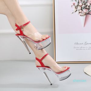 Hot venda de Calçados Mulher Verão Sandals Gladiator Sandals Mulheres Plataforma de Verão sapatos de salto alto Sapatos Salto Stripper Transparente casamento 2019