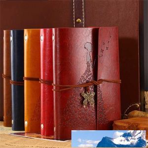 ヴィンテージの蝶の包帯メモ帳の旅行日記のファッションの緩い葉の議題PUレザーノートのための学校文房具のための革紐8 25yd ZZ