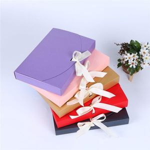5 färger Stor presentförpackning Kosmetisk flaska Scarf Kläder Förpackning Färgpapper Box med Ribbon Underkläder Förpackningslåda