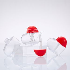 립 글로스 플라스틱 상자 컨테이너 레드 골드 실버 립글로스 튜브 심장 - 모양의 롤리팝 컨테이너 미니 립글로스 분할 병 비우기 5-10ml