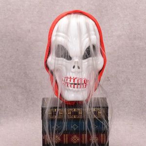 Halloween-Horror-Schädel-Geist-LED-Lichtmaske, Zombie, rotes Kopftuch, Stirnband, leuchtendes Kostüm, Party