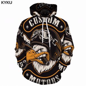 Kyku örn hoodie män streetwear 3d hoodies anime 3d tryckt tröja hooded djur mens kläder casual sweatshirts man ny cx200723