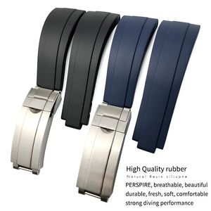 20 mm 21 mm gumowy silikonowy opaska obserwowana do roli Oster GMT Subariner Day Tona Black Green Blue Pasp Solding Blackle Watch Bracelets310s