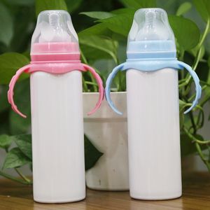 8oz Sublimation Tumblers Blanks DIY Baby Bottle Sippy Cup Kids Bottle Double Walled Stainless Steel과 뚜껑 C1