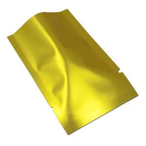 Golden Matte Aluminium Bags - Mylar Foil Plastic Pouches Heat Sealable, Top Open Dumb Aluminized Foil Pouch, Colored