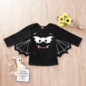 Designer baby kläder bat tryckt toddler pojke t-tröjor vinge ärm spädbarn flicka skjorta svart färg nyfödda outfits baby kläder dw4359