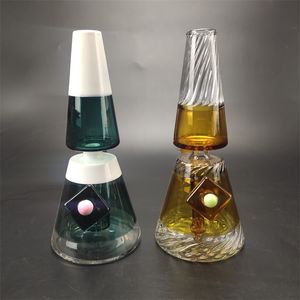 Piramide da 8 pollici Gabbie per uccelli in linea Bong Narghilè Dab Rig Pipa ad acqua in vetro 14mm Narghilè comune per fumare