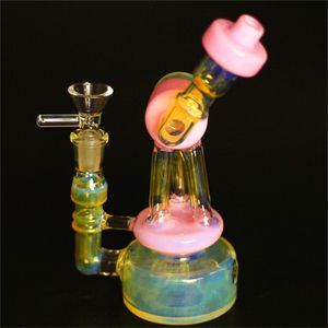 Fabrika Fiyat Tasarımı Geri Dönüştürücü Renkli Harsiye Heady Wax Cam Bongs DAB Teçhizat Su Boru Yağ Donanları