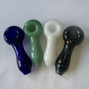 4 Inch Mini Pyrex Glass Oil Burner Pipes Spoon Hand Pipes Tobacco Pipe For Smoking Accessories