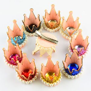 Party Hat Hair Accessories 10 Color U Pick 1 .57 Inch Mini Glitter Crown Hair Clips First Birthday Photo Prop