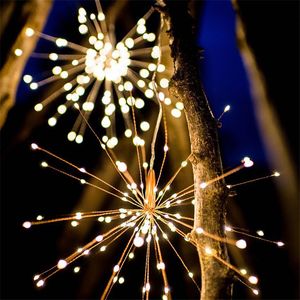 Fuochi d'artificio LED Rame String Light Bouquet Shape LED String Lights Luci decorative a batteria con telecomando per Xms Party