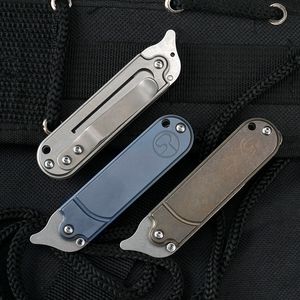 Mini D2 pocket knife OEM titanium alloy handle side open outdoor camping survival folding knife for daily fishing and hiking