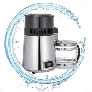 Pure Water Distiller 304 Rostfritt stål Destillerat vattenmaskin Dispenser Filter 1L Dental Distillation Purifier 110V 220V