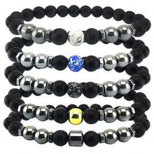5 Styles Beads Bracelets White Pine Blue Emperor Stone Beaded Hand Strings Yoga Chakra Men Women Bracelet Wholesale