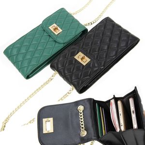 Äkta läder mode designer telefon handväska mini axelväska Kvalitet fårskinn Små klaffväskor kvinnor Crossbody Messenger Bags