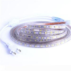 21-25m 220V SMD5050 60LED M Flexibel LED-band Ljus Vattentät vardagsrum Heminredning Tape Light med EU-kontakt