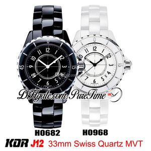 KORF H0682 H0968 33mm İsviçre Kuvars Bayan İzle Çelik Siyah Beyaz Kore Seramik Bilezik Bayanlar Ile Best Edition 2021 Yeni Puretime D4