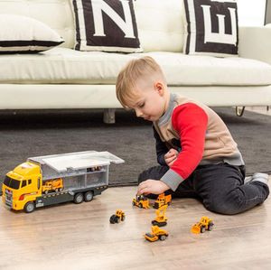 Mini Diecast Alloy Car Model Engineering Vehicles Big Construction Truck Set Gifts pojkar leksaker