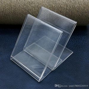 Display per schede display con etichette trasparenti di alta qualità da 20 pezzi da tavolo in plastica quadrata in vetro organico da 70 55 mm