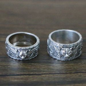 S925 silver tiger head ring Korean fashion Thai silver sterling silver tiger head ring fashion men and women hip hop index finger ring