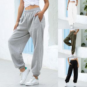 Soltos corredores largamente perna de moletom mulheres calças plus size macio calça de cintura alta streetwear coreano casual yoga calça femme