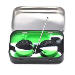 Hornet 1Set 4 i 1 Silicone Dab Container Non-Stick BHO vaxbehållare för DABS Butan Hash Oils Box med logotypmönster