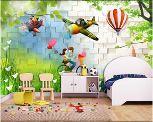 Personalizado de alta qualidade foto wallpaper murais 3d papel de parede de banda desenhada bonito balão romântico quarto mural de papéis de parede decoração par das crianças