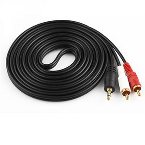 5ft 1.5m 3.5mm ~ 2 RCA 스테레오 오디오 케이블 남성 잭 AV 2RCA Aux 케이블 커넥터