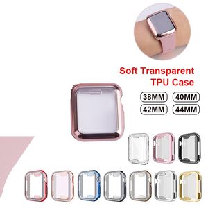 Cover Case For Apple Watch Series 5 4 3 2 1 44mm 40mm 45mm 49mm Iwatch Screen Protector Silicone Protective Bumper Slim TPU Case