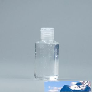 60ml Pet Plastflaska med Flip Cap Transparent Square Shape Bottle för sminkborttagare Engångshantering