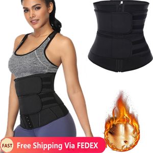 UPS Free Shipping Waist Tummy Shaper Belt Neoprene Fabric Waist Trainer Double Straps Cincher Corset Fitness Sweat Bands Girdle Shapewear