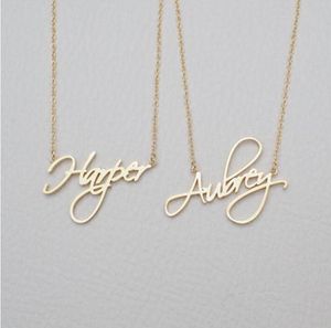 Name Necklace Personalized Gift Customized Pendant Cursive Handwriting Stainless Steel Chain Custom Women Fashion Jewelry GD464