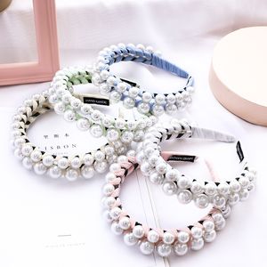 Perle Wicklung Spitze Haar Bands Für Frauen Mädchen Handgemachte Korea Headwrap Stirnband Haarband Hoop Headwear Haar Zubehör