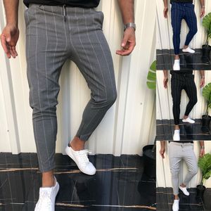 As calças dos homens listrado Corredores calças masculinas Casual Verão Magro social Fit Streetwear Vestuário Sweatpant Hip Hop Macio