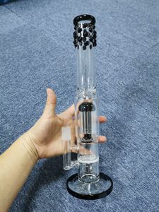 14.5 インチ ブラック ガラス ボン水ギセル dap リグ ドロップダウン ハニカムとキノコ Perc 14mm メスボウル付き チチャシーシャ用